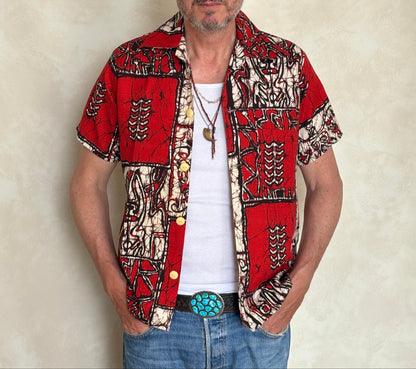 Vintage 70s Hawaiian cotton shirt made by Island Creations. Size Medium-AJ357 Studio