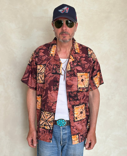 Size M. Vintage 80s Hawaiian cotton shirt made by Ocean Pacific-AJ357 Studio