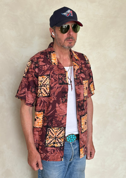 Size M. Vintage 80s Hawaiian cotton shirt made by Ocean Pacific-AJ357 Studio