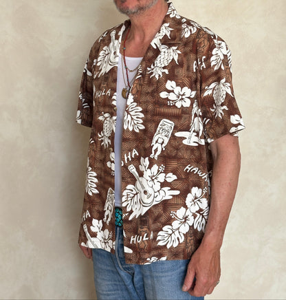 Large. Vintage 80s Hawaiian cotton shirt Made in Hawaii-AJ357 Studio