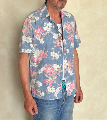 Medium Size Vintage 80s Hawaiian Cotton Shirt - Retro Island Collectible-AJ357 Studio