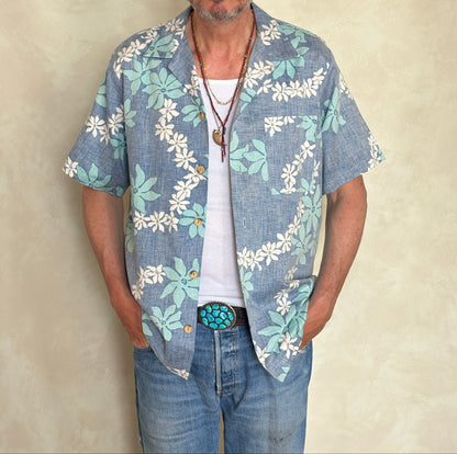 XL. Vintage 80s Hawaiian cotton shirt-AJ357 Studio