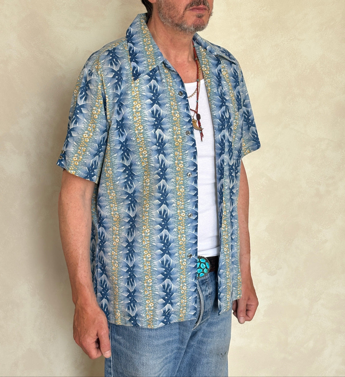Large Vintage 70s Hawaiian Thin Cotton Shirt | Retro Island Fashion-AJ357 Studio
