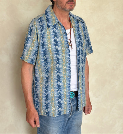 Large Vintage 70s Hawaiian Thin Cotton Shirt | Retro Island Fashion-AJ357 Studio