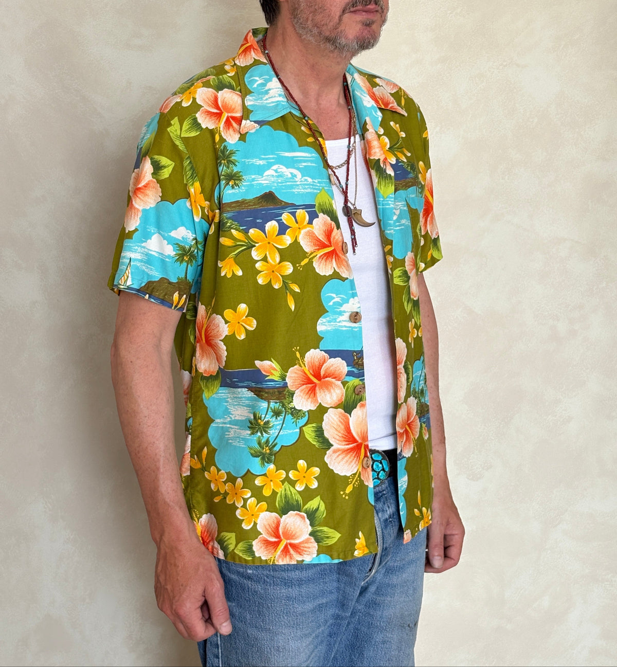 Vintage 70s Hawaiian Cotton Shirt Made in Hawaii | Size M-AJ357 Studio