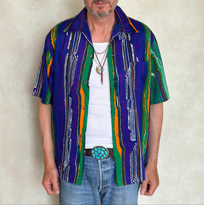 Size M. Vintage 70s Hawaiian cotton shirt made In Hawaii Alfred Shaheen-AJ357 Studio