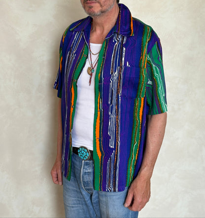Size M. Vintage 70s Hawaiian cotton shirt made In Hawaii Alfred Shaheen-AJ357 Studio