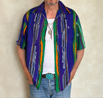 Size M. Vintage 70s Hawaiian cotton shirt made In Hawaii Alfred Shaheen-AJ357 Studio