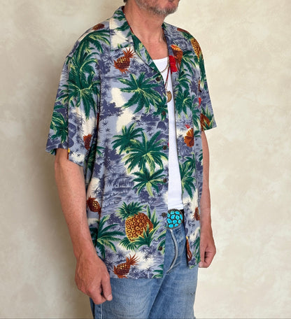 Vintage 90s Hawaiian Rayon Shirt by Utility | Size Medium-AJ357 Studio