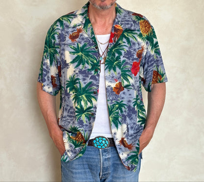 Vintage 90s Hawaiian Rayon Shirt by Utility | Size Medium-AJ357 Studio