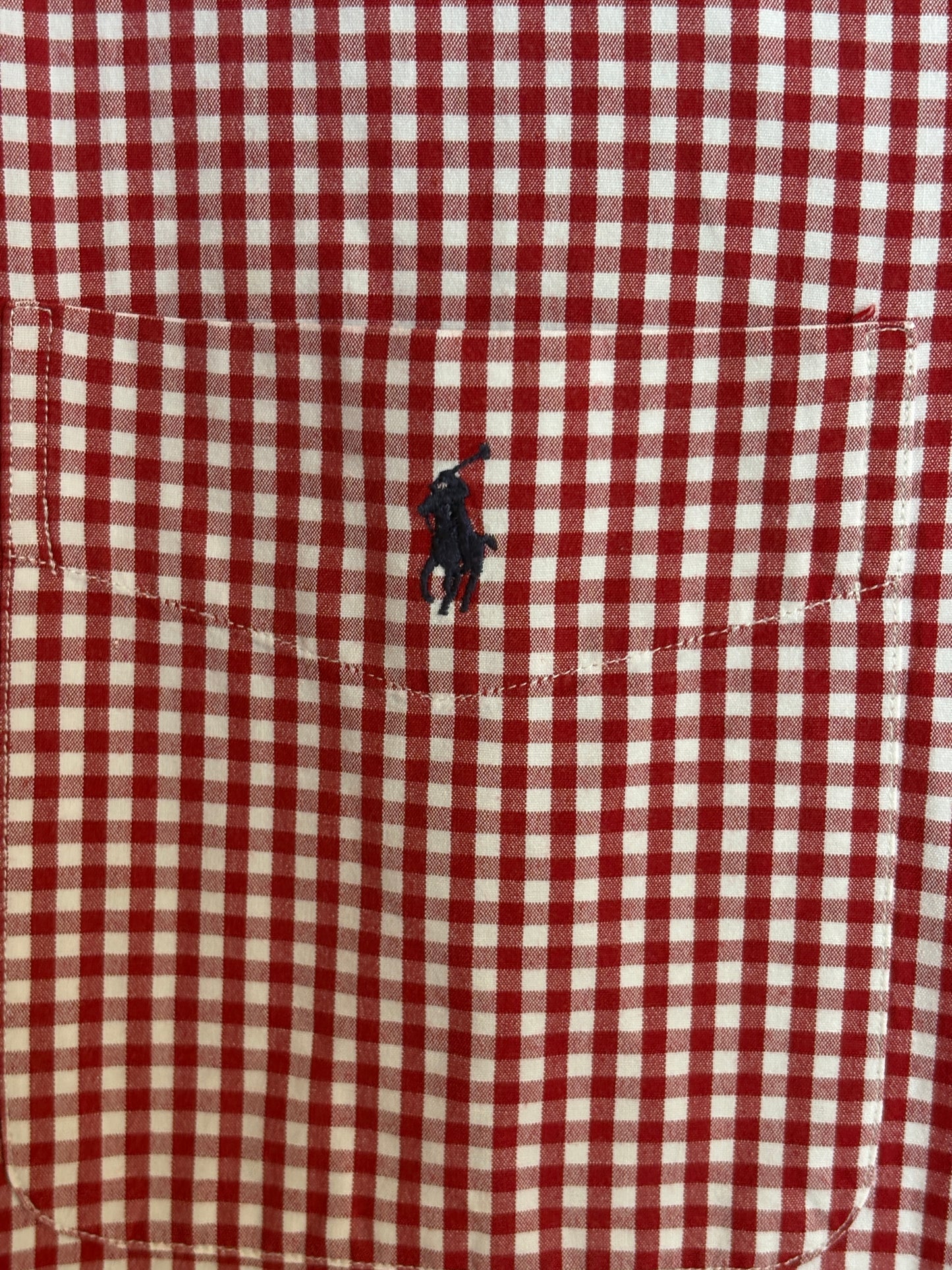 Ralph Lauren Golf TILDEN Button-Down Shirt Large | Red White Gingham Check Cotton | Mens Classic Golf Shirt