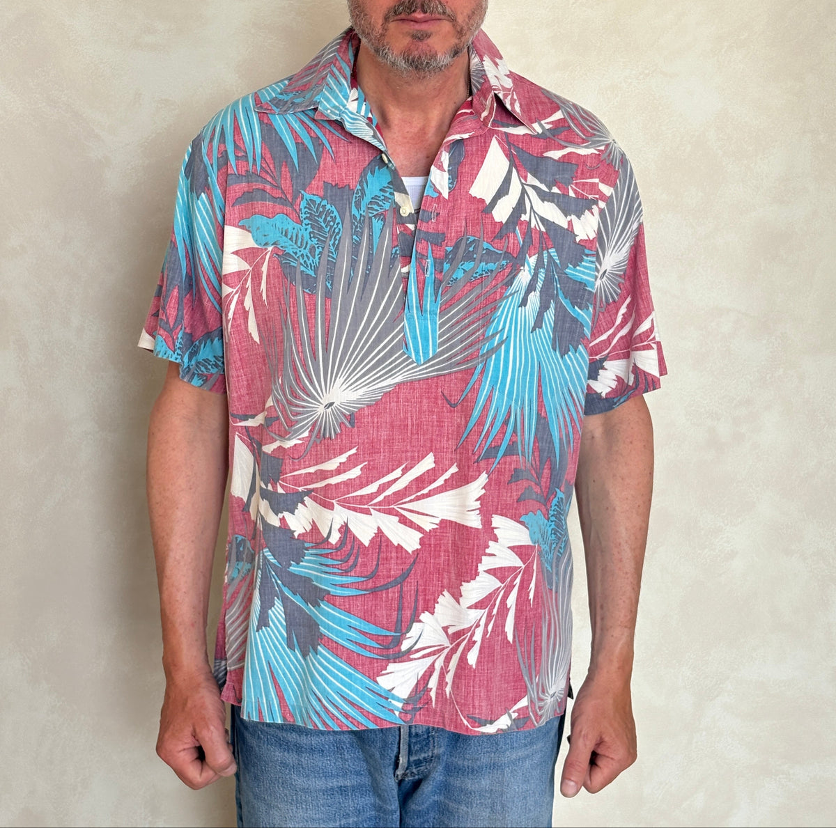 Large. Vintage 70s Hawaiian cotton shirt made by R.J.C Made in Hawaii-AJ357 Studio