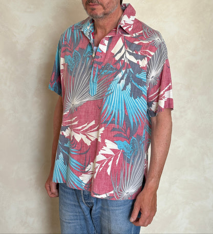 Large. Vintage 70s Hawaiian cotton shirt made by R.J.C Made in Hawaii-AJ357 Studio
