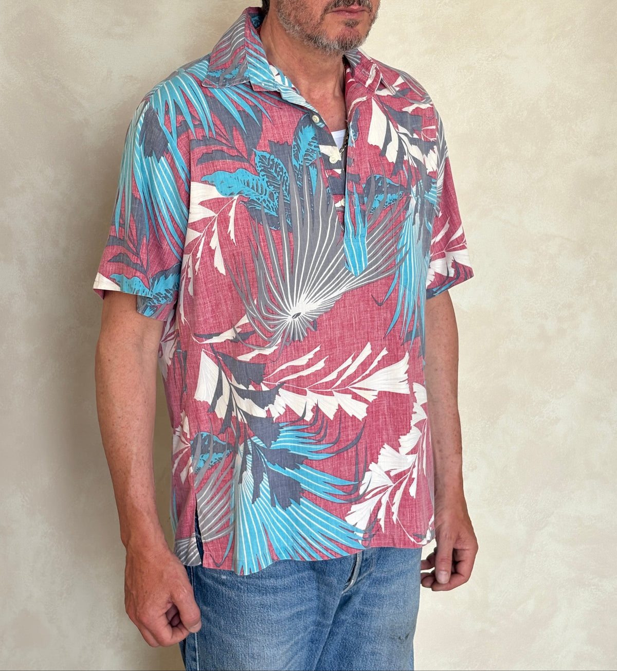 Large. Vintage 70s Hawaiian cotton shirt made by R.J.C Made in Hawaii-AJ357 Studio