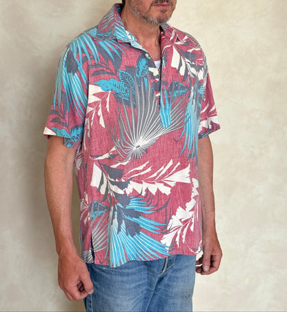 Large. Vintage 70s Hawaiian cotton shirt made by R.J.C Made in Hawaii-AJ357 Studio