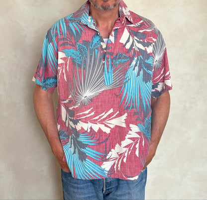 Large. Vintage 70s Hawaiian cotton shirt made by R.J.C Made in Hawaii-AJ357 Studio