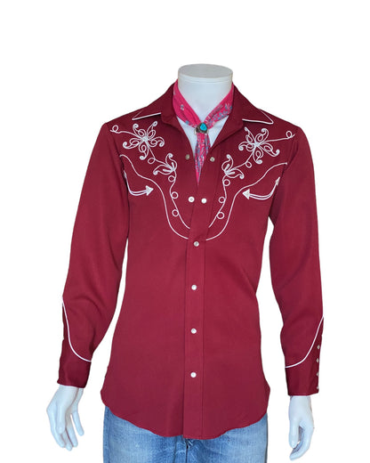 Size Small. Vintage 70s embroidered H Bar C western shirt-AJ357 Studio