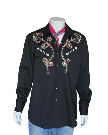 Size XL. Vintage 70s embroidered Sears western shirt-AJ357 Studio