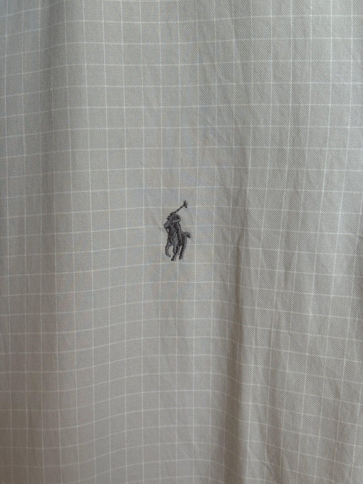 Polo by Ralph Lauren ANDREW Shirt 16-34/35 Large | Grey Windowpane Check Cotton | Vintage Mens Shirt-AJ357 Studio