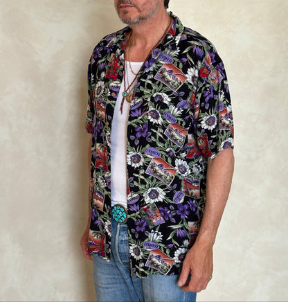Vintage 90s Hawaiian Rayon Shirt by Puritan | Size Medium-AJ357 Studio