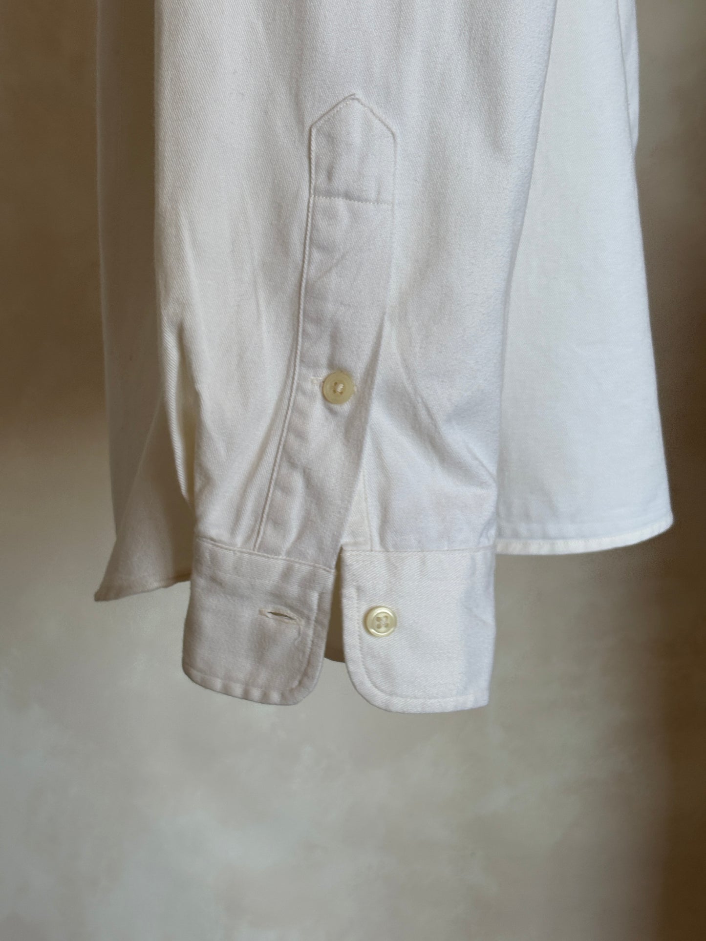 Ralph Lauren BLAIRE Button-Down Shirt Medium | Solid White Cotton | Made in USA | Mens Classic White Shirt