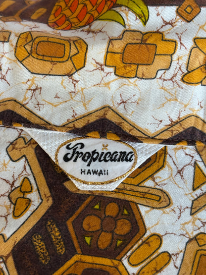 Med. Vintage 70s Hawaiian satin cotton shirt-AJ357 Studio