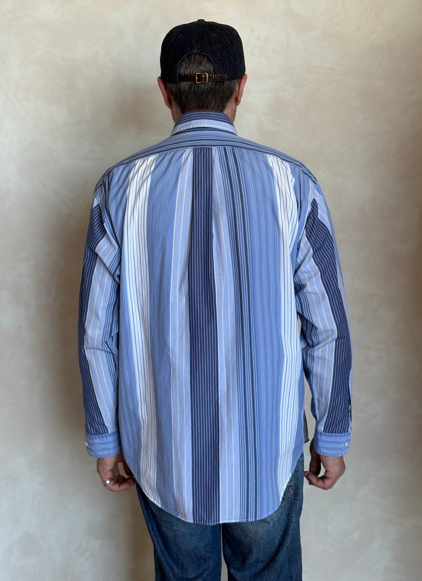 Ralph Lauren BLAIRE Button-Down Shirt Medium | Blue Multi Stripe Cotton | Made in Northern Mariana Islands | Mens Classic Shirt