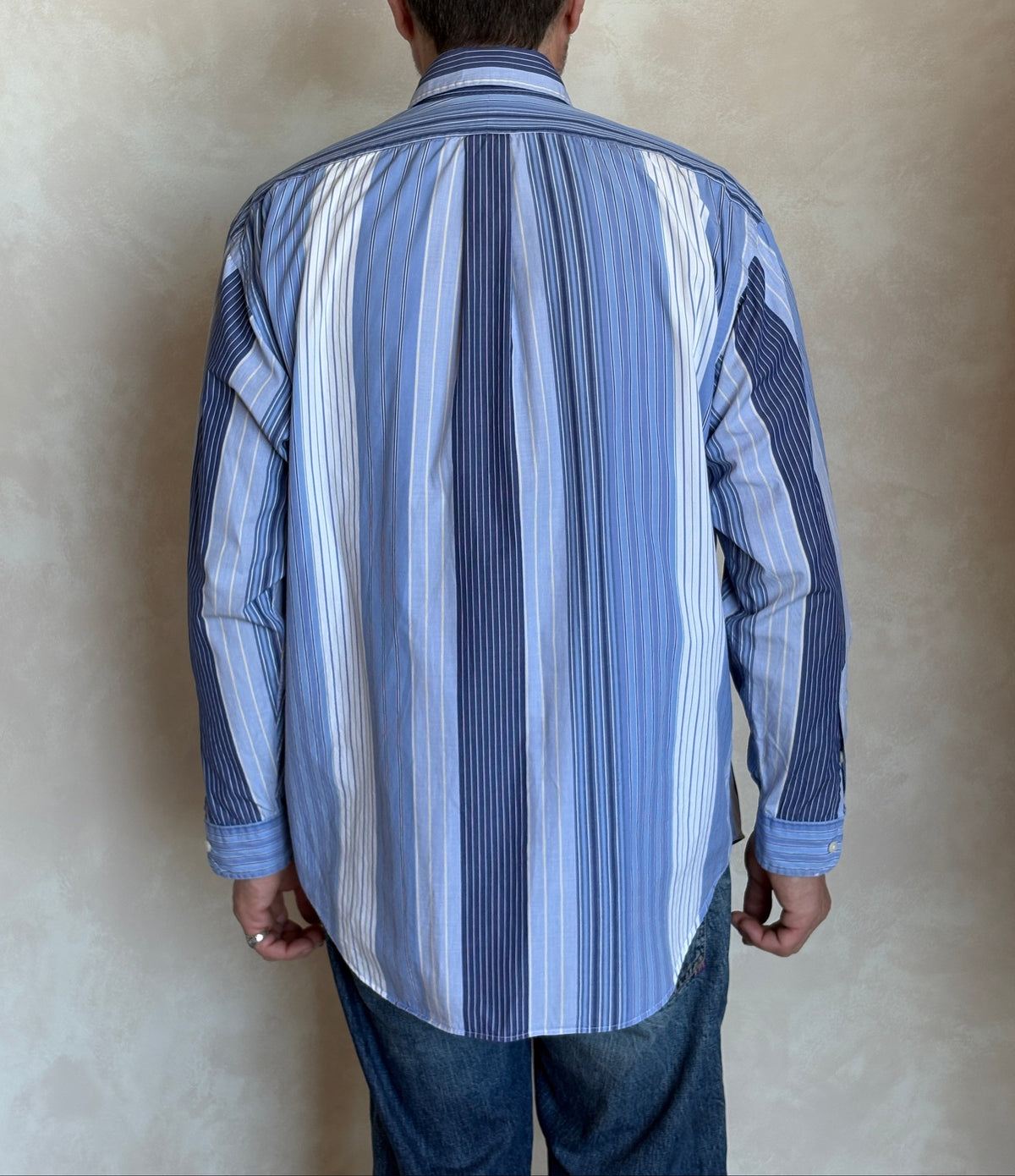 Ralph Lauren BLAIRE Button-Down Shirt Medium | Blue Multi Stripe Cotton | Made in Northern Mariana Islands | Mens Classic Shirt-AJ357 Studio
