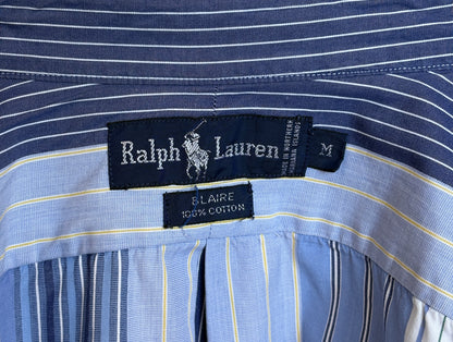 Ralph Lauren BLAIRE Button-Down Shirt Medium | Blue Multi Stripe Cotton | Made in Northern Mariana Islands | Mens Classic Shirt