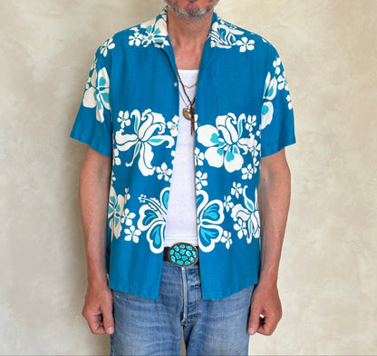 Size M. Vintage 780s Hawaiian cotton shirt made In Hawaii-AJ357 Studio
