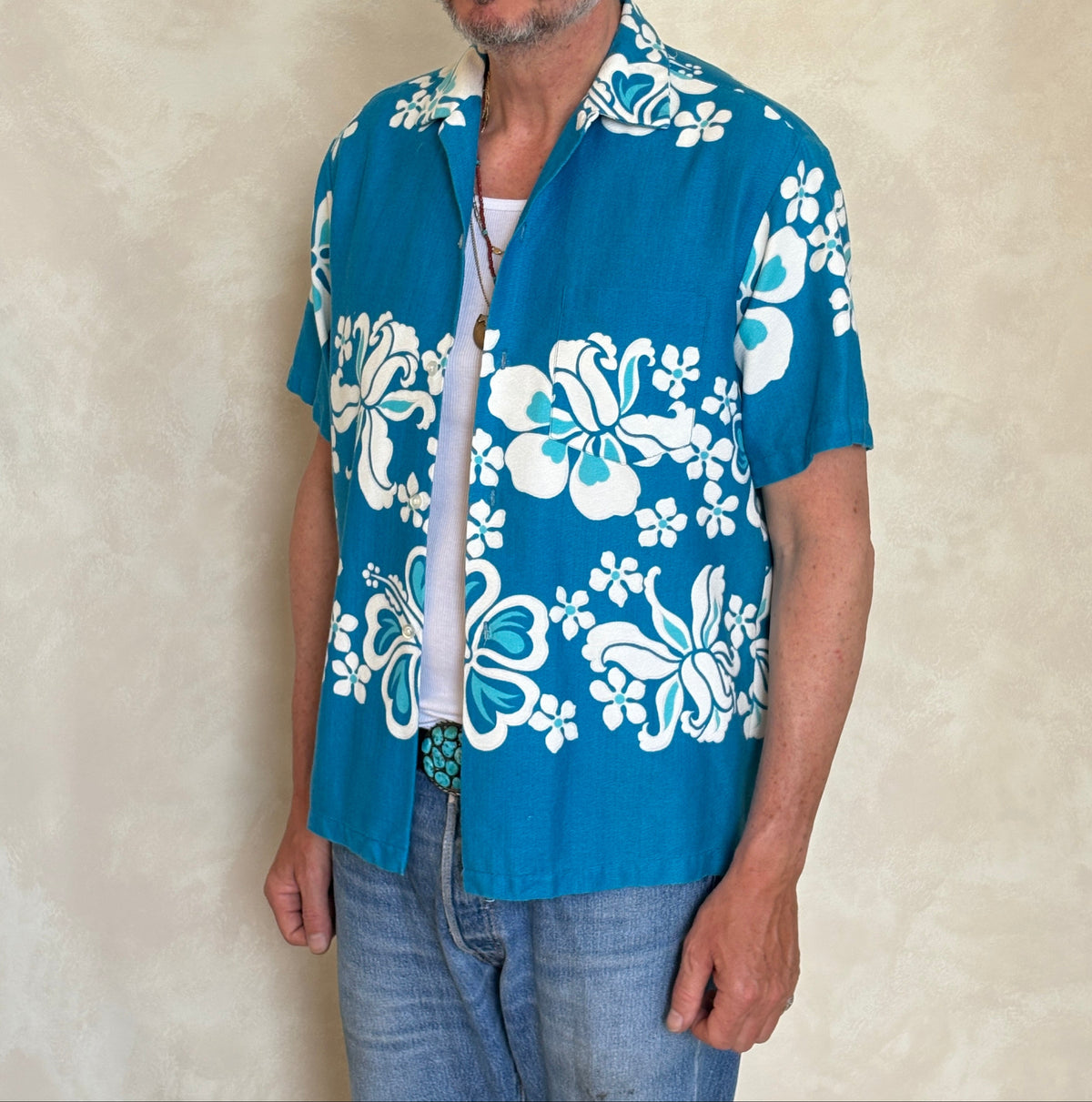 Size M. Vintage 780s Hawaiian cotton shirt made In Hawaii-AJ357 Studio