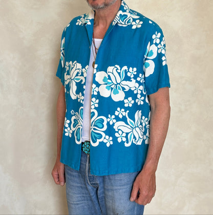 Size M. Vintage 780s Hawaiian cotton shirt made In Hawaii-AJ357 Studio