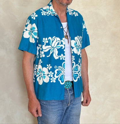 Size M. Vintage 780s Hawaiian cotton shirt made In Hawaii-AJ357 Studio