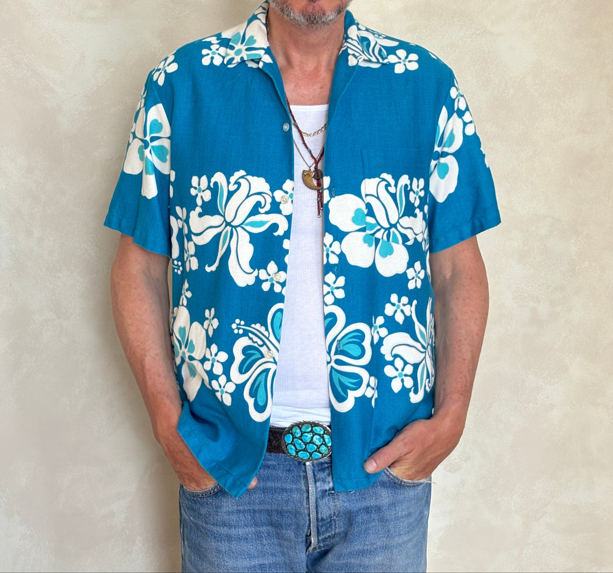 Size M. Vintage 780s Hawaiian cotton shirt made In Hawaii-AJ357 Studio
