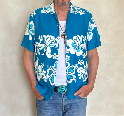 Size M. Vintage 780s Hawaiian cotton shirt made In Hawaii-AJ357 Studio