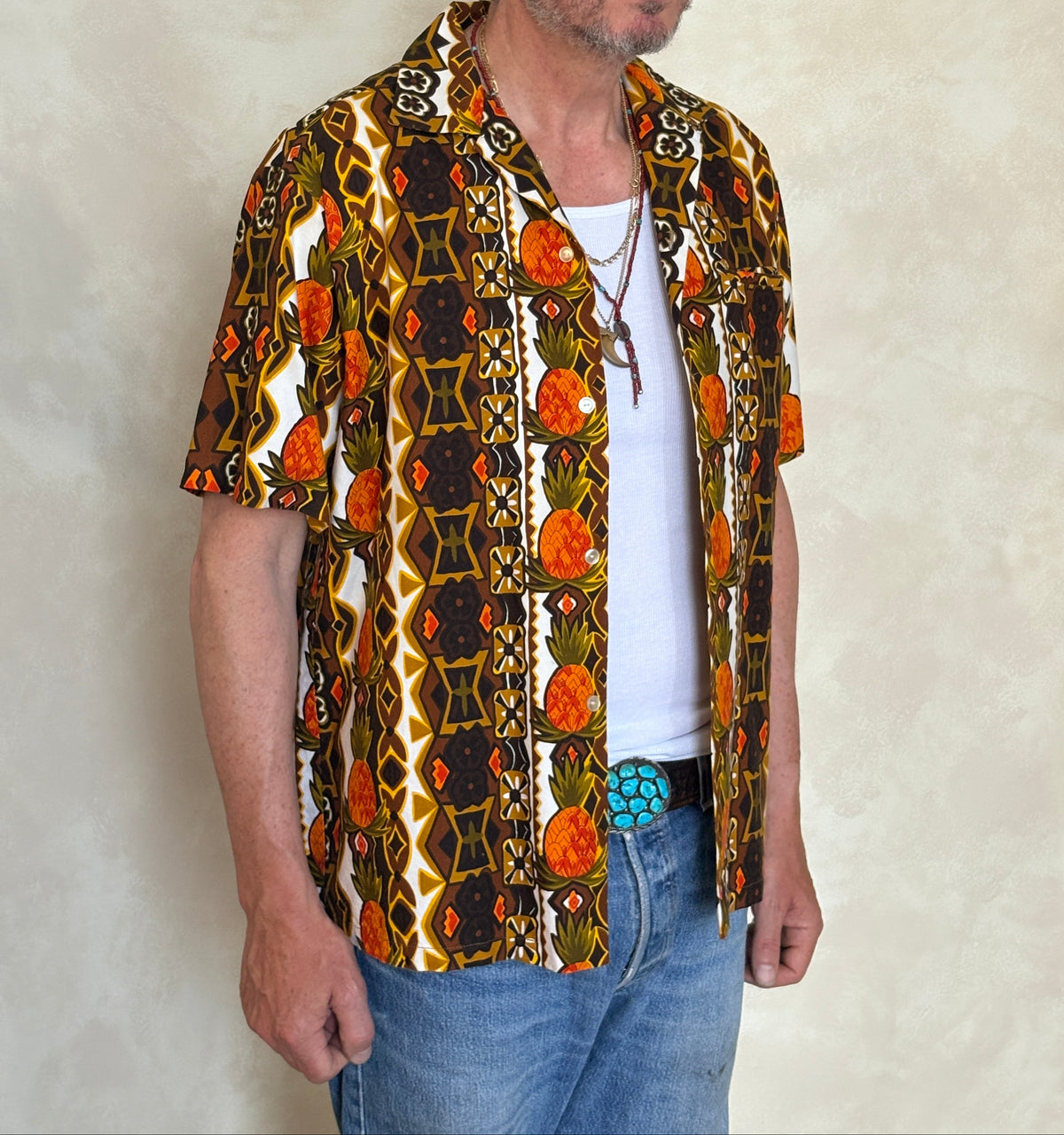 Vintage 60s Hawaiian Cotton Shirt Made in Hawaii | Size M-AJ357 Studio