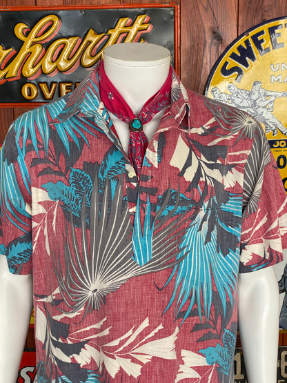 Large. Vintage 70s Hawaiian cotton shirt made by R.J.C Made in Hawaii-AJ357 Studio