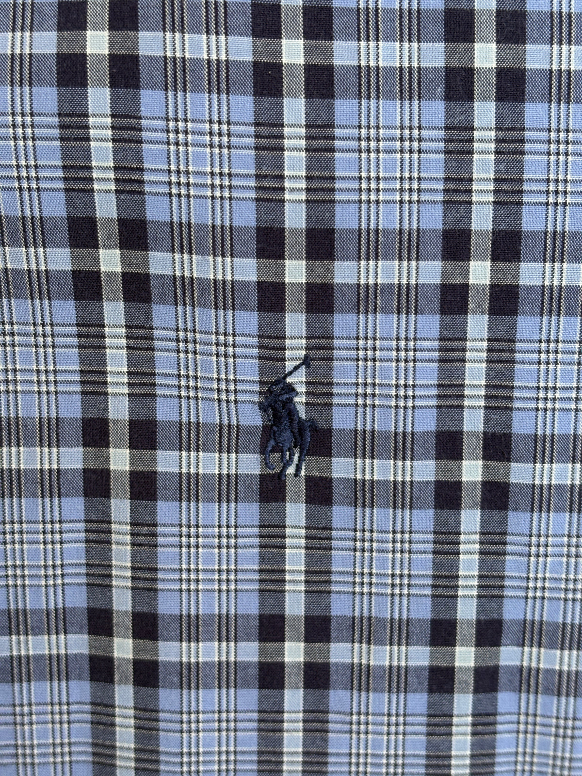 Ralph Lauren BLAKE Button-Down Shirt Large | Blue Black Plaid Cotton | Mens Classic Shirt-AJ357 Studio