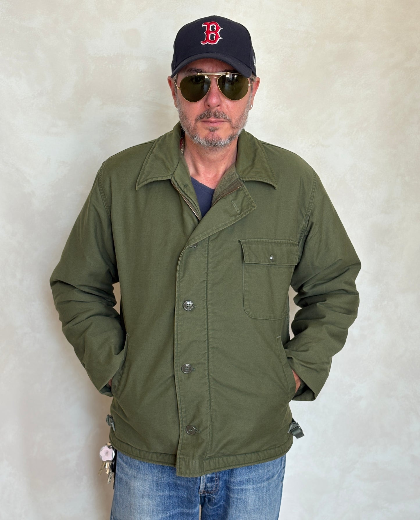 Large. Authentic Vintage 1973 A2 US Navy deck jacket. USN - USA Vintage Bcn