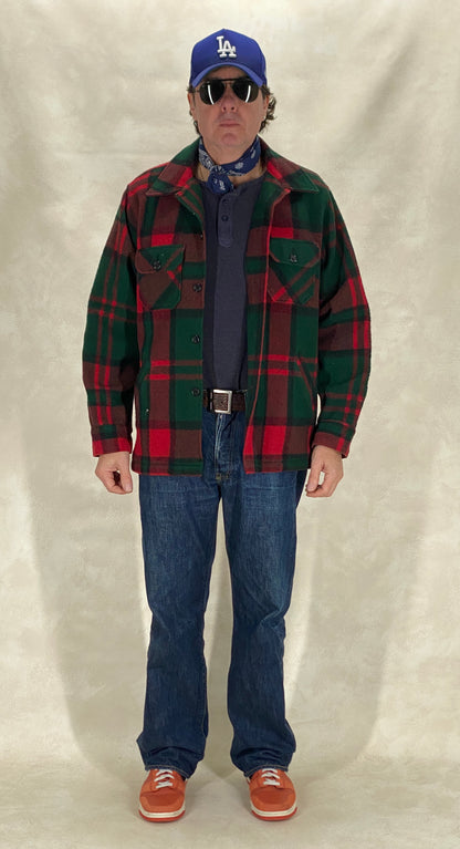 Size Large. .Vintage L.L. Bean Wool Plaid Jacket – 4 Pockets, Made in USA, Classic Outdoor Style-AJ357 Studio