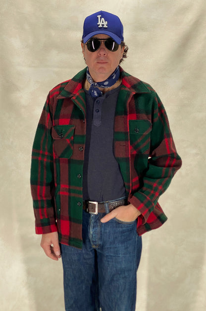 Size Large. .Vintage L.L. Bean Wool Plaid Jacket – 4 Pockets, Made in USA, Classic Outdoor Style-AJ357 Studio