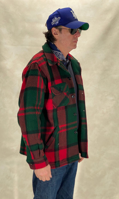Size Large. .Vintage L.L. Bean Wool Plaid Jacket – 4 Pockets, Made in USA, Classic Outdoor Style-AJ357 Studio