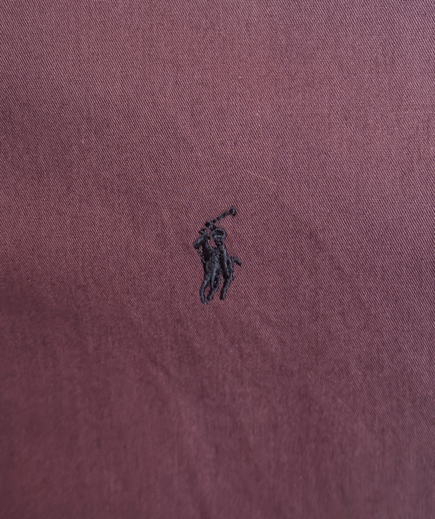 Ralph Lauren BLAKE Button-Down Shirt Medium | Solid Burgundy 100% Cotton | Mens Classic Shirt