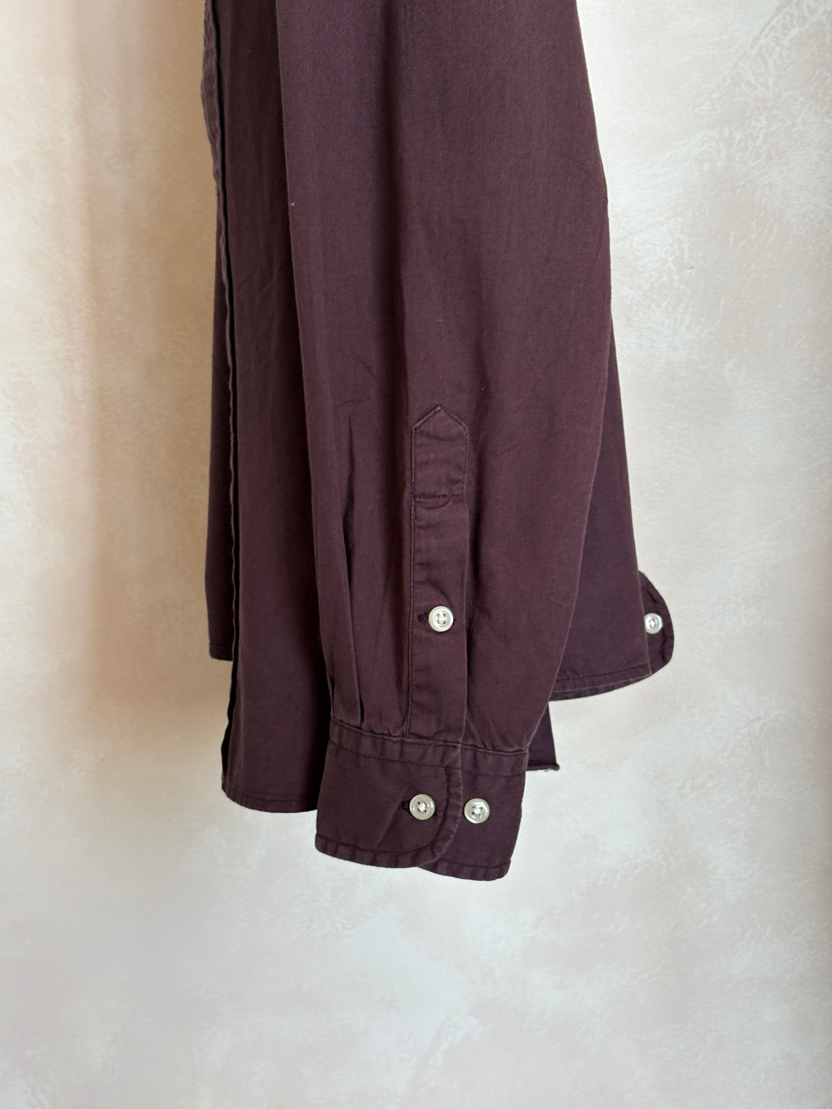 Ralph Lauren BLAKE Button-Down Shirt Medium | Solid Burgundy 100% Cotton | Mens Classic Shirt-AJ357 Studio