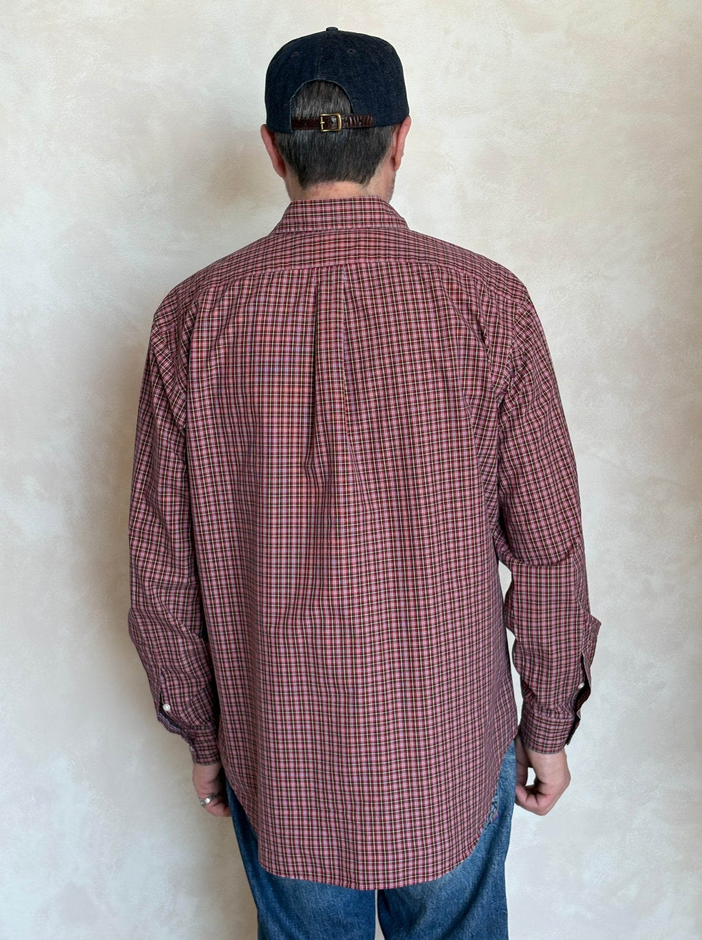 Ralph Lauren Classic Fit Button-Down Shirt Large | Red Tartan Plaid Cotton | Mens Classic Shirt