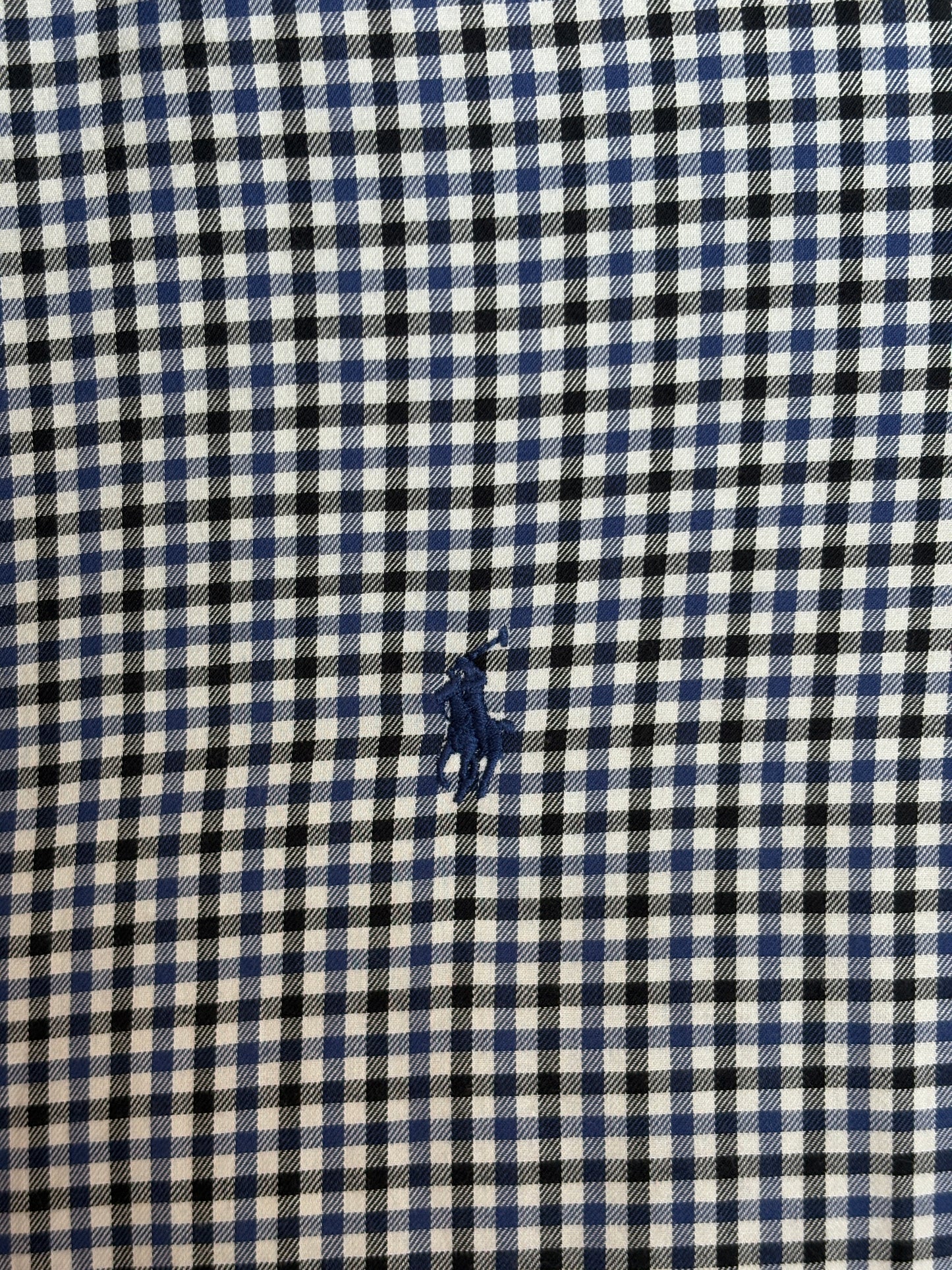 Ralph Lauren BLAKE Button-Down Shirt Medium | Navy Black Gingham Cotton | Mens Classic Shirt