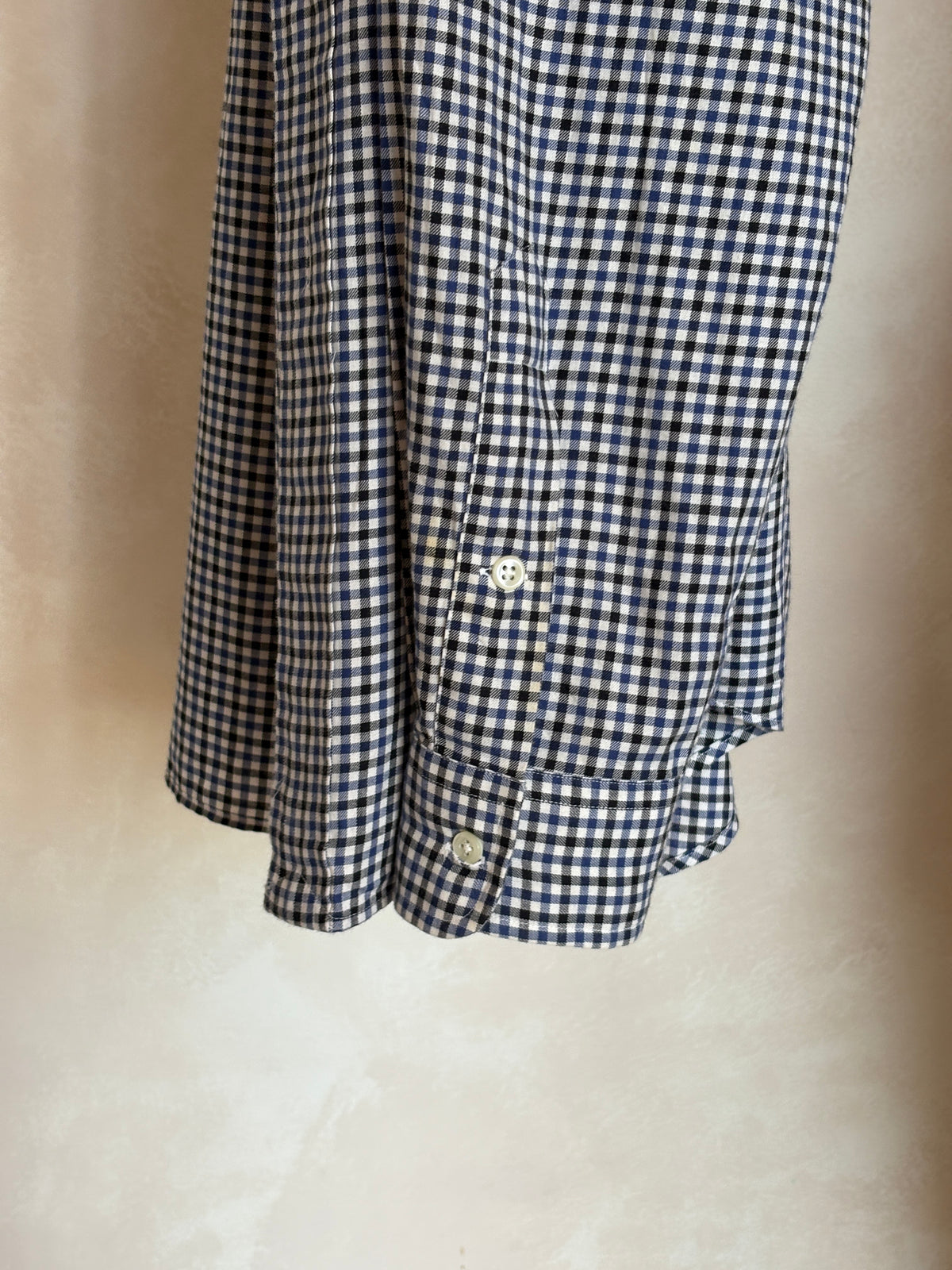 Ralph Lauren BLAKE Button-Down Shirt Medium | Navy Black Gingham Cotton | Mens Classic Shirt-AJ357 Studio