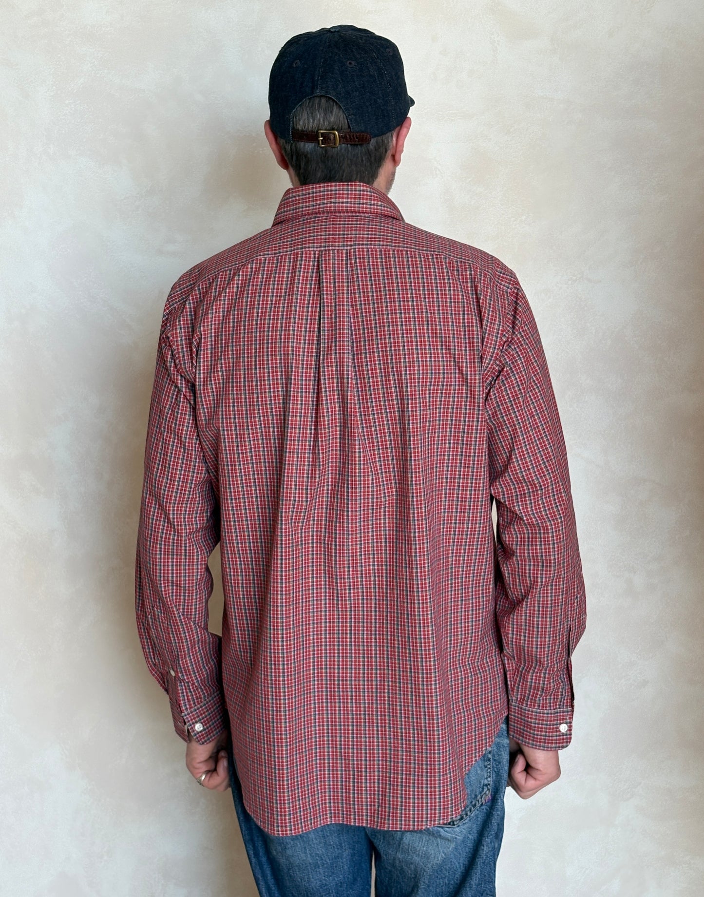 Ralph Lauren Classic Fit Button-Down Shirt Medium | Red Multi Plaid Cotton | Mens Classic Shirt