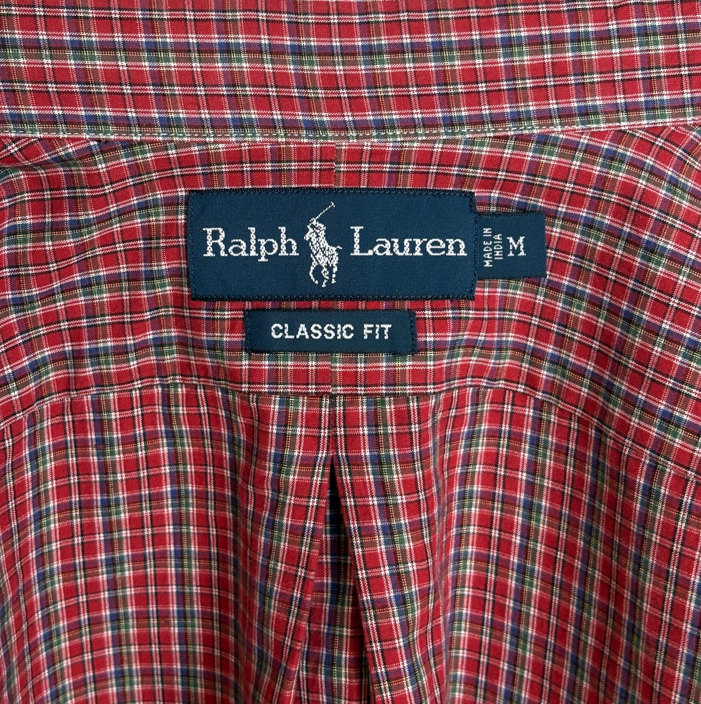 Ralph Lauren Classic Fit Button-Down Shirt Medium | Red Multi Plaid Cotton | Mens Classic Shirt