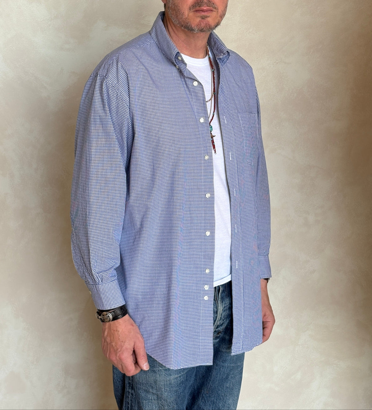 Brooks Brothers Relaxed Fit Button-Down Shirt 16-2 Large | Navy Gingham Cotton | Est 1818 | Mens Classic Shirt-AJ357 Studio